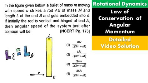 a metal box of mass bullt and block|Angular momentum: bullet through block with rod and pivot.